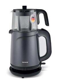 Karaca Tea Glass Cam Demlikli 1650 W Işıklı Çelik Gövdeli Beyaz Çay Makinesi
