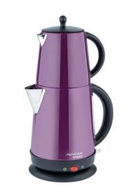 Goldmaster Emirgan Otomatik Çelik Demlikli 2200 W Işıklı Çelik Gövdeli Pembe Retro Çay Makinesi