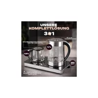 Profi Cook TKS1056 Proficook Otomatik Cam Demlikli 2200 W Işıklı Çelik Gövdeli Gri Retro Çay Makinesi