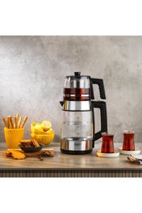 Arçelik Cam Demlikli 2400 W Işıklı Cam Gövdeli Şeffaf Çay Makinesi