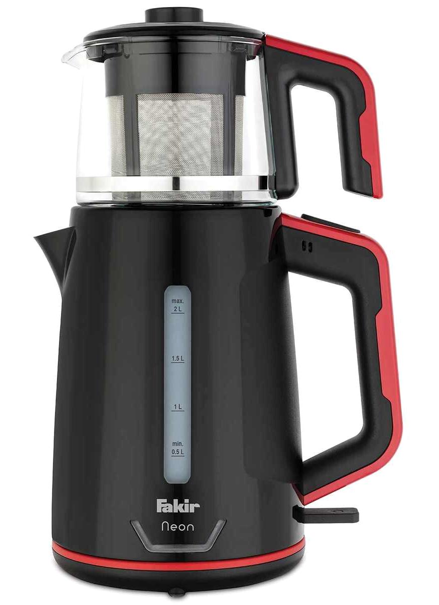 Homend 1761H Royaltea Konuşan Otomatik Cam Demlikli 2000 W Plastik Gövdeli Kırmızı Çay Makinesi