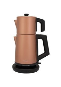 Karaca Demfit Cam Demlikli 1700 W Işıklı Plastik Gövdeli Pinkgold Çay Makinesi