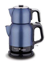 Goldmaster Akasya Otomatik Çelik Demlikli 2200 W Işıklı Çelik Gövdeli Mor Retro Çay Makinesi