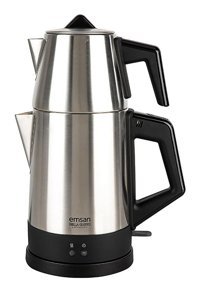 Grundig CM 4020 I Otomatik Çelik Demlikli 1800 W Işıklı Çelik Gövdeli Gri Retro Çay Makinesi