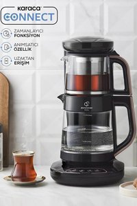 Korkmaz Demtez Çelik Demlikli 1600 W Çelik Gövdeli Mor Çay Makinesi