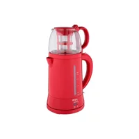 New Consept Otomatik Cam Demlikli 1800 W Işıklı Plastik Gövdeli Kırmızı Retro Çay Makinesi