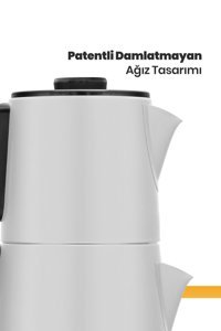 Karaca Çaysever Robotea Pro Quartz 4 İn 1 Konuşan Otomatik Cam Demlikli 2500 W Plastik Gövdeli Rose Gold Siyah Çay Makinesi