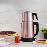 Schafer Optimal Otomatik Çelik Demlikli 1800 W Işıklı Çelik Gövdeli Rose Retro Çay Makinesi