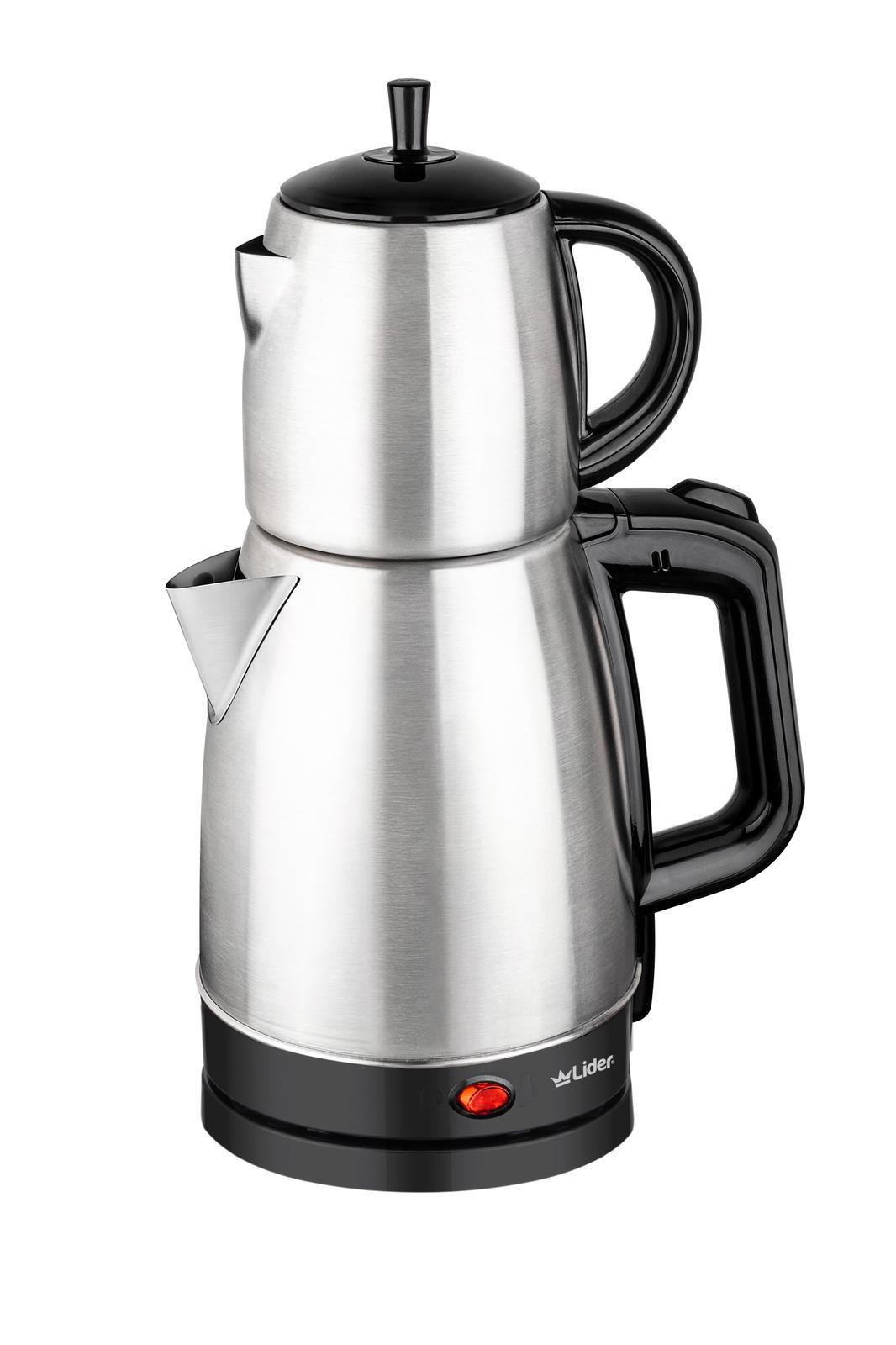 Lider LTM 310 Otomatik Çelik Demlikli 1600 W Çelik Gövdeli İnox Retro Çay Makinesi