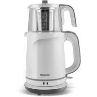 Homend 1745H Royaltea Cam Demlikli 1800 W Plastik Gövdeli Krem Çay Makinesi