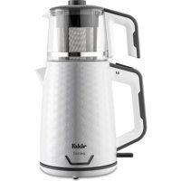 Fakir Tastea Otomatik Çelik Demlikli 1600 W Işıklı Çelik Gövdeli Beyaz Retro Çay Makinesi