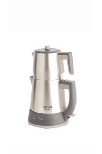 Onix Otomatik Çelik Demlikli 1800 W Işıklı Çelik Gövdeli İnox Retro Çay Makinesi