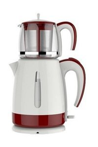 Sunny Lateafe Otomatik Cam Demlikli 1600 W Işıklı Plastik Gövdeli Beyaz Retro Çay Makinesi