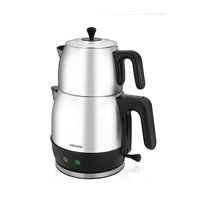 Goldmaster GM 7343 Harman XL Otomatik Çelik Demlikli 2200 W Işıklı Çelik Gövdeli Beyaz Retro Çay Makinesi