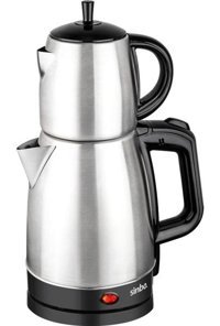 Sinbo STM 5833 Cam Demlikli 2200 W Işıklı Plastik Gövdeli Kırmızı Retro Çay Makinesi