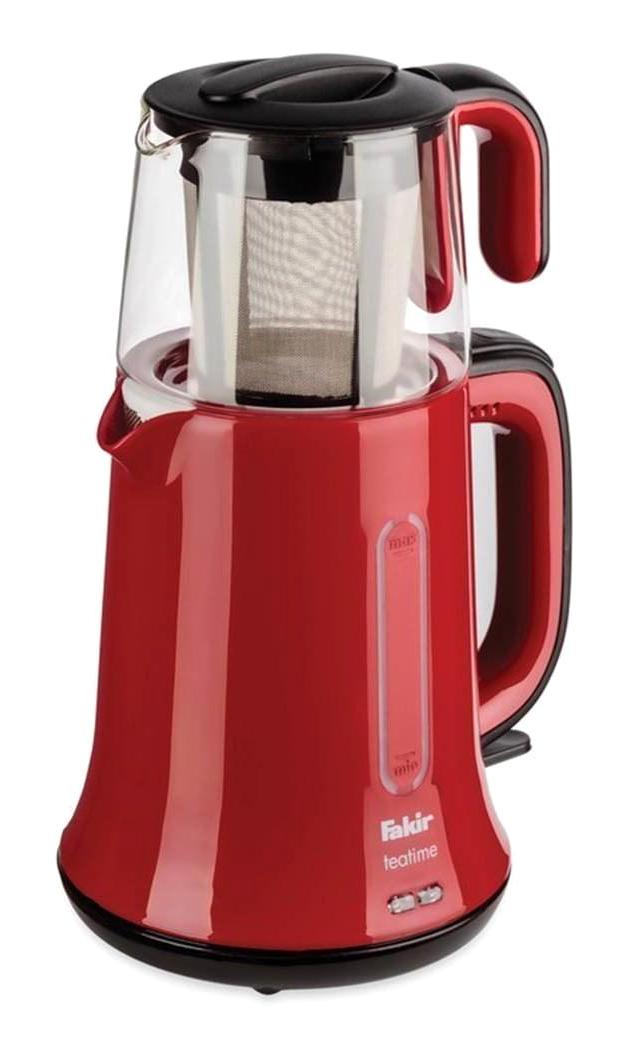Fakir Teatime Otomatik Çelik Demlikli 1650 W Işıklı Çelik Gövdeli Gri Retro Çay Makinesi