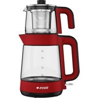 Arçelik Cam Demlikli 1900 W Cam Gövdeli Kırmızı Çay Makinesi