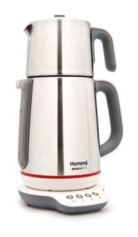 Homend 1706 Royaltea Konuşan Otomatik Çelik Demlikli 1800 W Çelik Gövdeli İnox Çay Makinesi