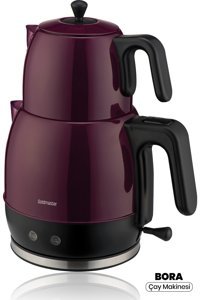 Goldmaster BY 4302 Otomatik Çelik Demlikli 2200 W Işıklı Çelik Gövdeli Beyaz Retro Çay Makinesi
