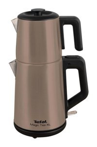 Tefal BJ561A Magic Tea XL Otomatik Çelik Demlikli 1650 W Işıklı Çelik Gövdeli İnox Retro Çay Makinesi