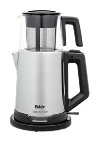 Fakir Glass N More Otomatik Çelik Demlikli 1650 W Işıklı Çelik Gövdeli Kırmızı Retro Çay Makinesi