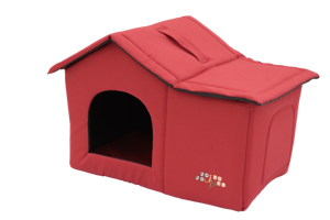 Jojo Pops Üçgen Tek Katlı İç Mekan Kumaş Kedi Evi Bordo