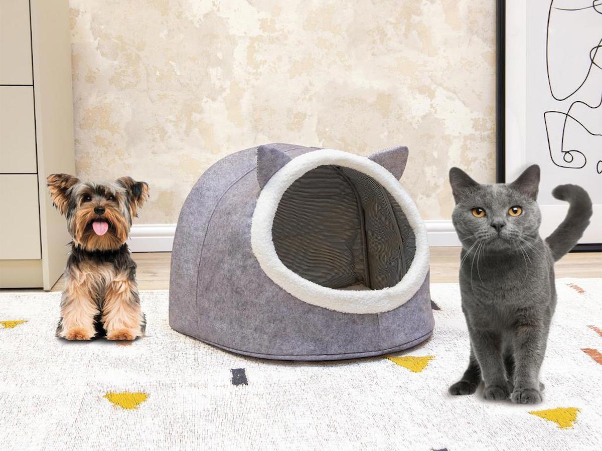 Çeyiz Diyarı Astronot Tek Katlı İç Mekan Kumaş Kedi Evi Gri