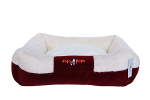Jojo Pops Dikdörtgen İç Mekan Kumaş Kedi Evi Beyaz Bordo