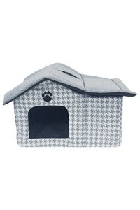 Lepus Üçgen Tek Katlı İç Mekan Kumaş Kedi Evi Mavi