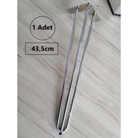 1ADET-Metal Firkete Ayak, Gümüş Renk Kaplama, Masa Ayakları, Sehpa Ayakları-NFA1 - 43,5 cm