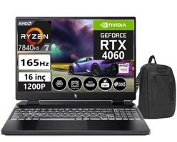 Acer Nitro 16 AN16-41 NHQLLEY00104 Harici GeForce RTX 4060 AMD Ryzen 7 32 GB Ram DDR5 512 GB SSD 16 inç Full HD + FreeDos Gaming Notebook Laptop