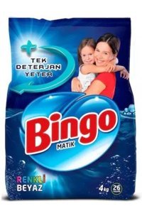 Bingo Matik Renkliler ve Beyazlar İçin 26 Yıkama Toz Deterjan 4 kg