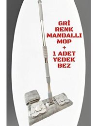 Parla 1 Adet Mandallı Mopset Açık Gri Renk Uzun 132 cm Mikrofiber Başlık ile Fonksiyonel Temizlik