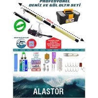 Harika Profesyonel Deniz ve Göl Olta Takım 360CM 100-250GR Atarlı Kamış Olta Seti - Gri - Beyaz