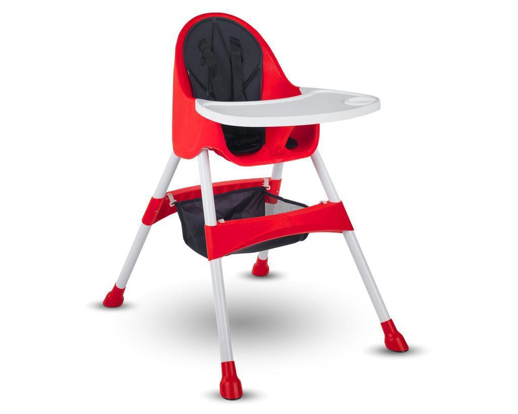 Baby Hope 7001 Royal Plastik Emniyet Kemeri 20 kg Kapasiteli Tepsili Portatif Mama Sandalyesi Kırmızı