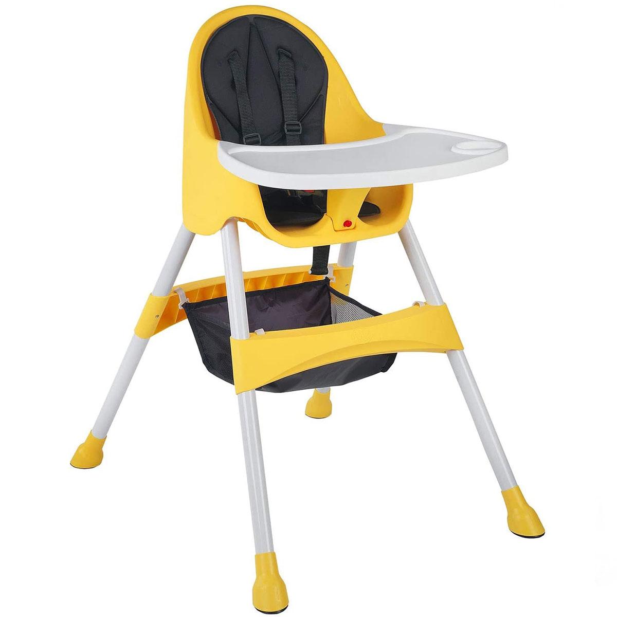 Baby Hope Royal Plastik Emniyet Kemeri 20 kg Kapasiteli Tepsili Portatif Mama Sandalyesi Sarı