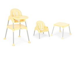 Babydoor Breeze Plastik Emniyet Kemeri 18 kg Kapasiteli Tepsili Mama Sandalyesi Sarı