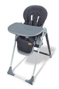 Baby Care BC-515 Multiflex Plastik Emniyet Kemeri 15 kg Kapasiteli Tekerlekli Tepsili Katlanır Portatif Mama Sandalyesi Gri