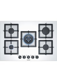 Siemens EP7A2QB20 Beyaz Cam 5 Gözlü Wok Gözlü Gazlı Ankastre Ocak