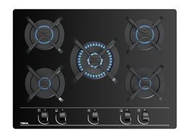 Teka GBC 75030 KBN Siyah Cam 5 Gözlü Wok Gözlü Gazlı Ankastre Ocak