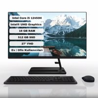 Lenovo IdeaCentre AIO 3 F0GJ00GPTX Intel UHD Graphics Intel Core i5 12450H 16 GB Ram DDR4 512 GB SSD 27 inç Full HD FreeDos All in One Bilgisayar