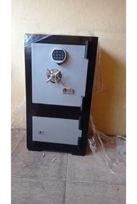 Mywondry Çelik Para Kasası 85 cm Elektronik Şifreli Siyah Gri Yangına Dayanıklı