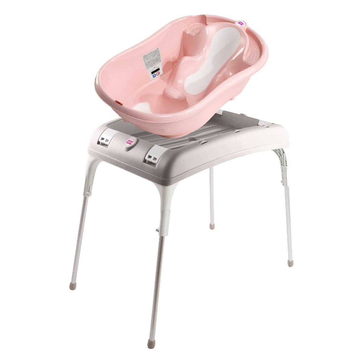 OkBaby Onda Ayaklı Pembe Bebek Küveti