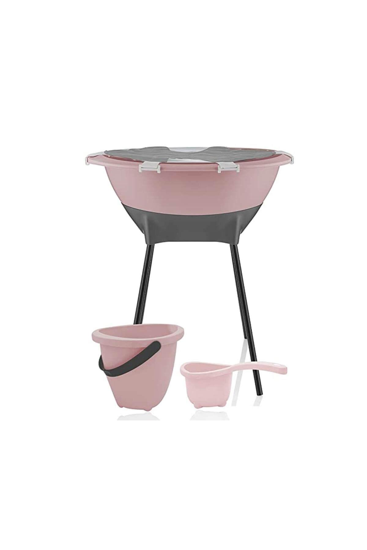 Baby Jem Fileli Ayaklı Pembe Bebek Küveti Seti