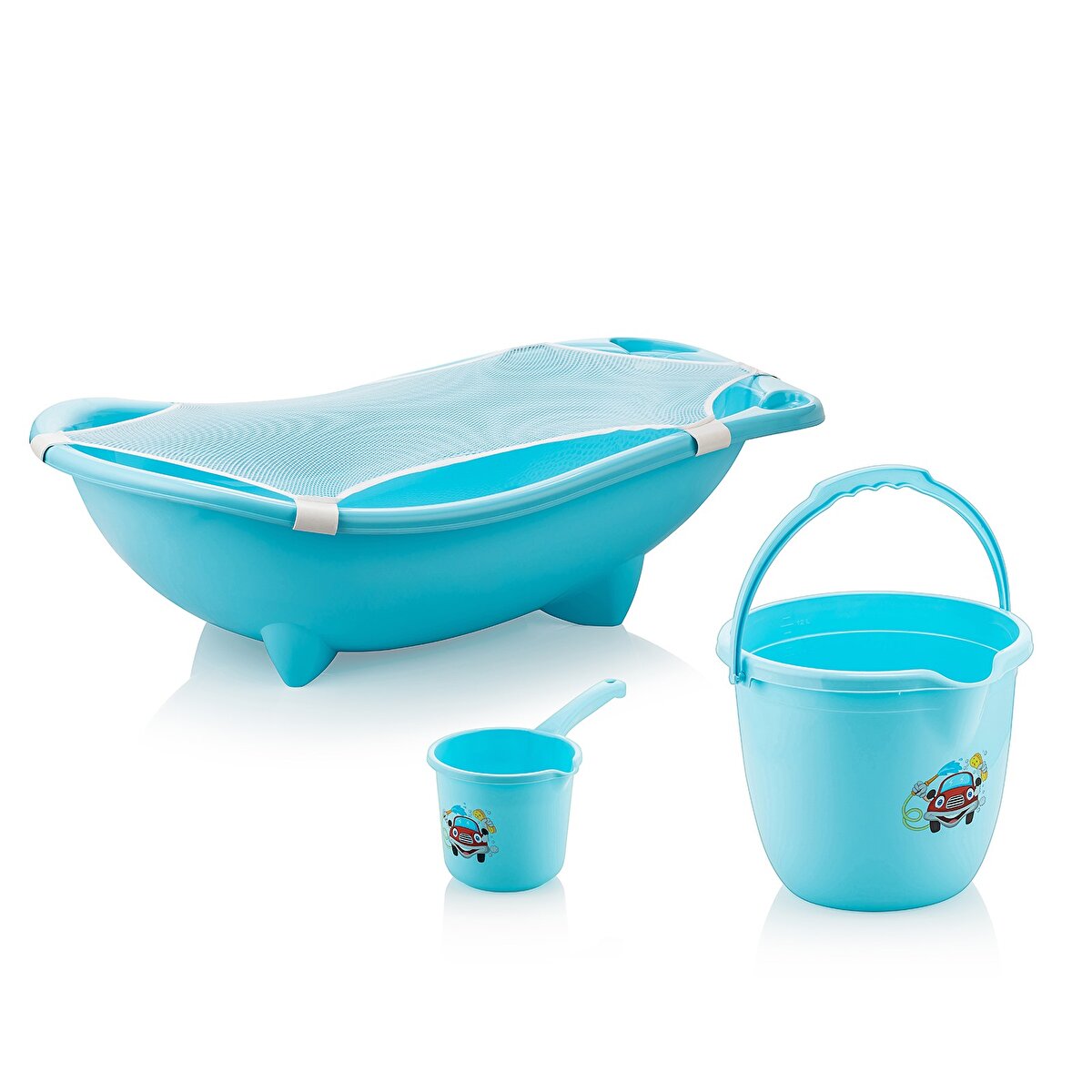 Baby Plus Fileli Ayaklı Mavi Bebek Küveti Seti