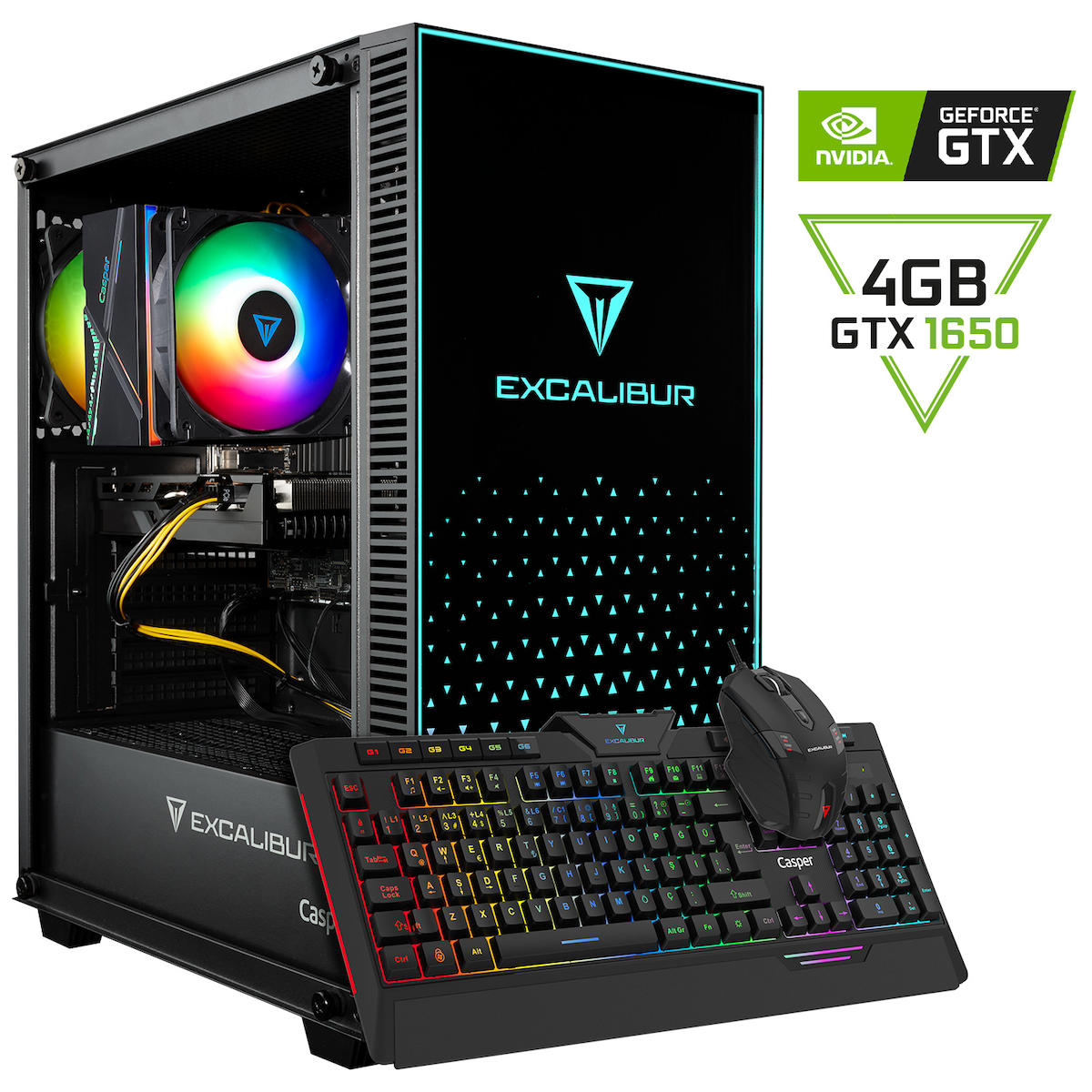 Casper Excalibur E65H.114F-BFH0X-0HC Harici GeForce GTX 1650 Ekran Kartlı AMD Ryzen 5 i5 11400F 16 GB Ram DDR4 500 GB SSD Mid Tower FreeDos Masaüstü Bilgisayar