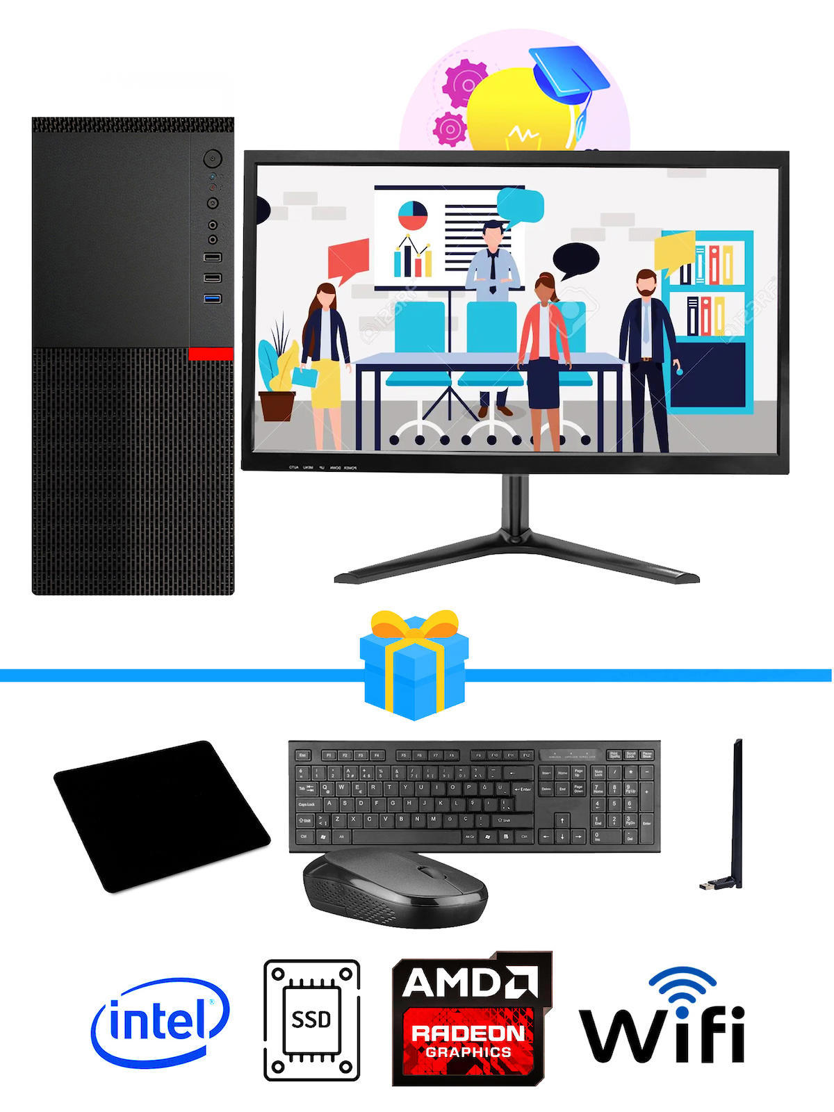 Ramtech Workforce OF710-272 Harici Radeon R5 230 Ekran Kartlı AMD Ryzen 9 i7-10700F 8 GB Ram DDR4 256 GB SSD Mid Tower
 FreeDos Masaüstü Bilgisayar