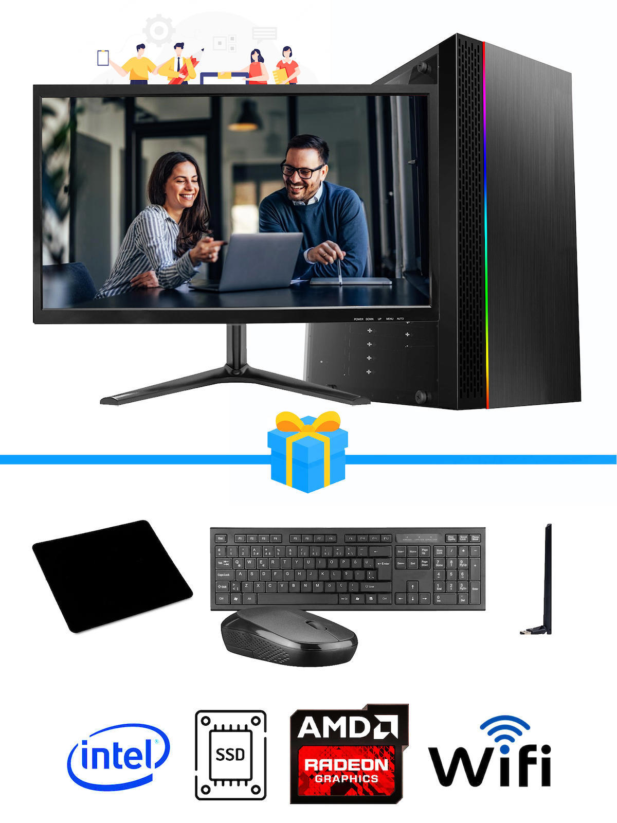 Ramtech Workforce OF710-295 Harici Radeon R5 230 Ekran Kartlı AMD Ryzen 9 i7-10700F 8 GB Ram DDR4 128 GB SSD Mid Tower
FreeDos Masaüstü Bilgisayar