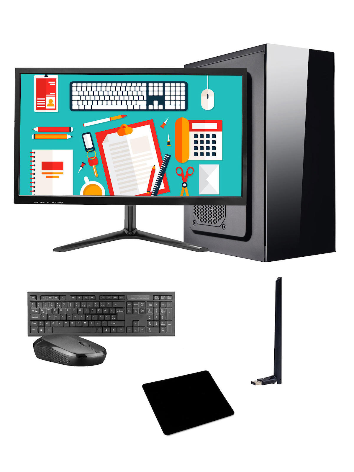 Ramtech Workforce OF510-037 Harici Radeon R5 230 Ekran Kartlı AMD Ryzen 9 i5 10400F 8 GB Ram DDR4 128 GB SSD Mid Tower
 FreeDos Masaüstü Bilgisayar