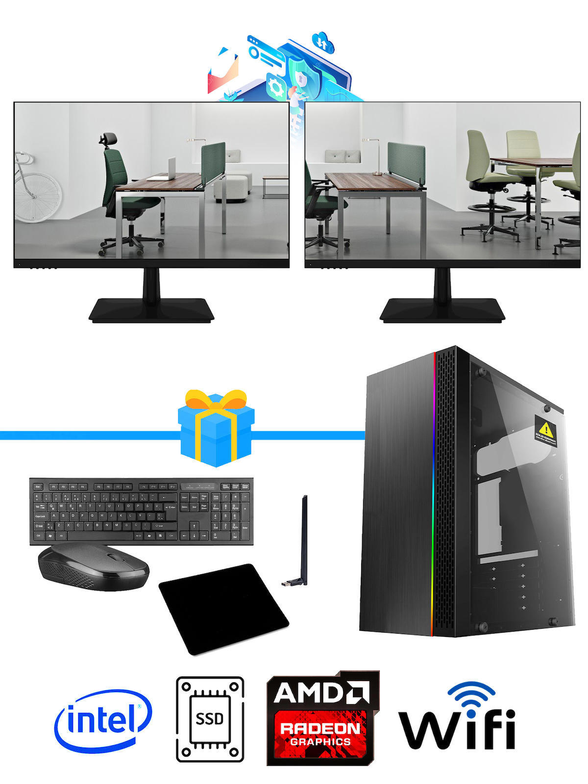 Ramtech Workforce OF510-093 Harici Radeon R5 230 Ekran Kartlı AMD Ryzen 9 i5 10400F 8 GB Ram DDR4 512 GB SSD Mid Tower
 FreeDos Masaüstü Bilgisayar